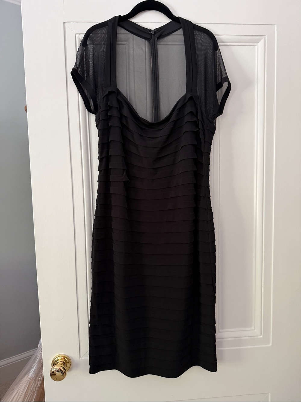 Tadashi Collection Layered Sheer-Back Dress